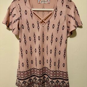 Pink Patterned Women's Top